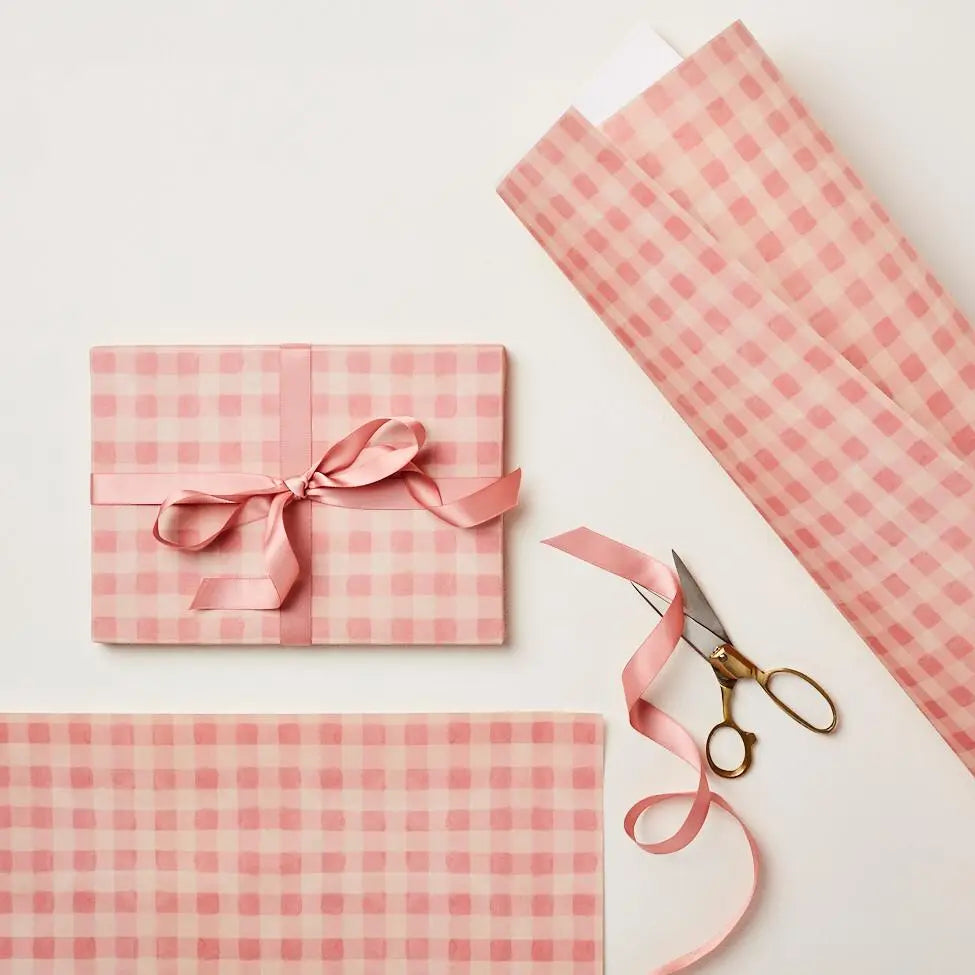 Wrapping Paper Sheet | Pink Gingham