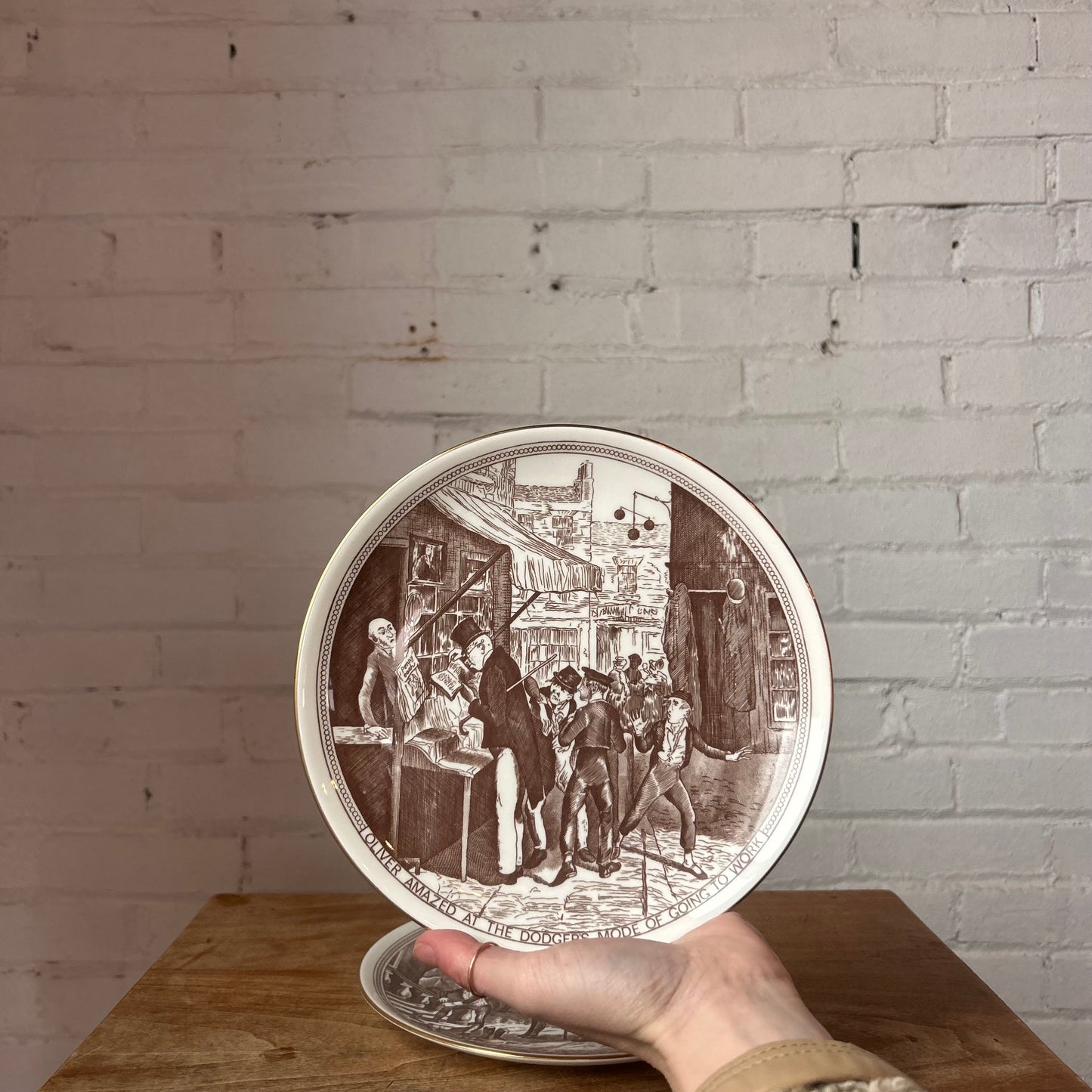 Vintage Staffordshire Scene Plates