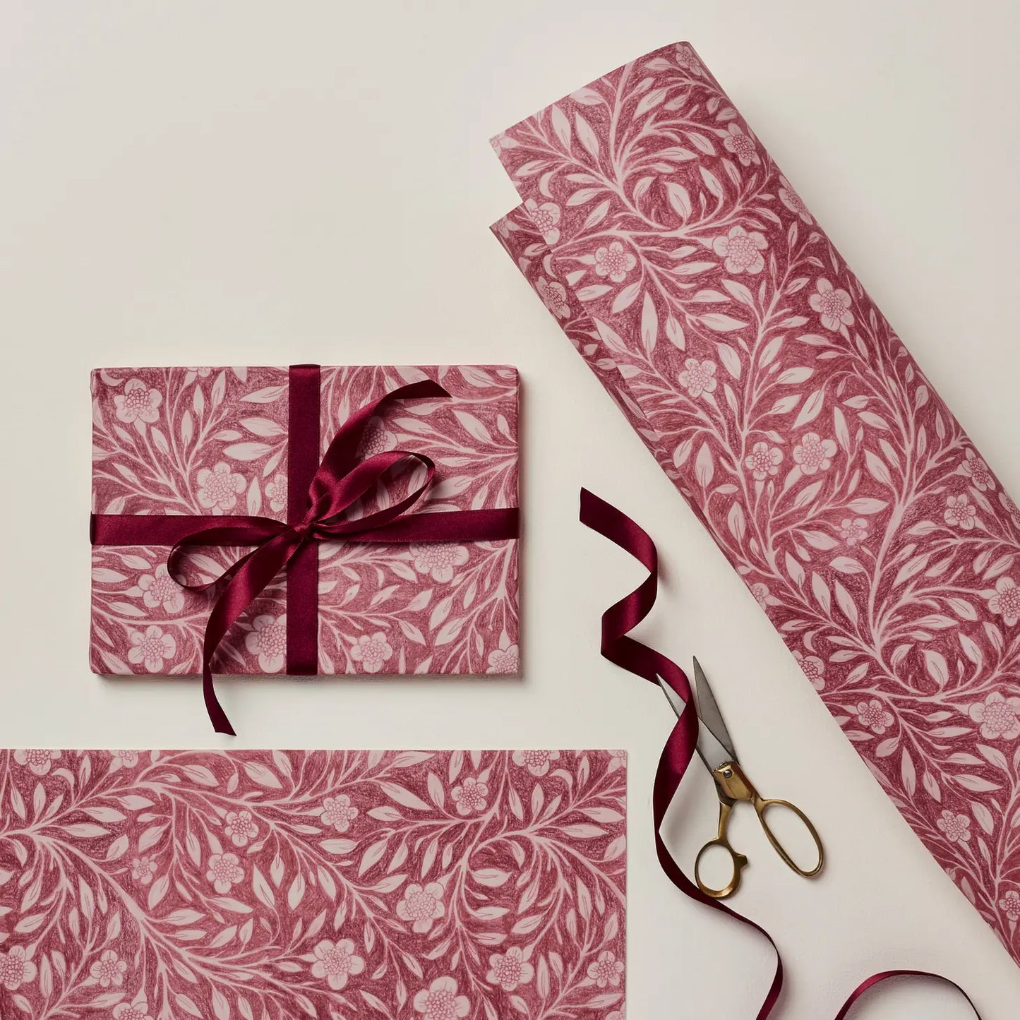 Wrapping Paper Sheet | Pink Flora